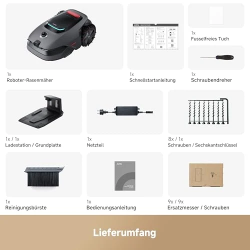 MOVA LiDAX Ultra 1600 Mähroboter 1600 m² – Ohne Begrenzungskabel, 3D LiDAR+Vision, 4G, Kantenschnitt
