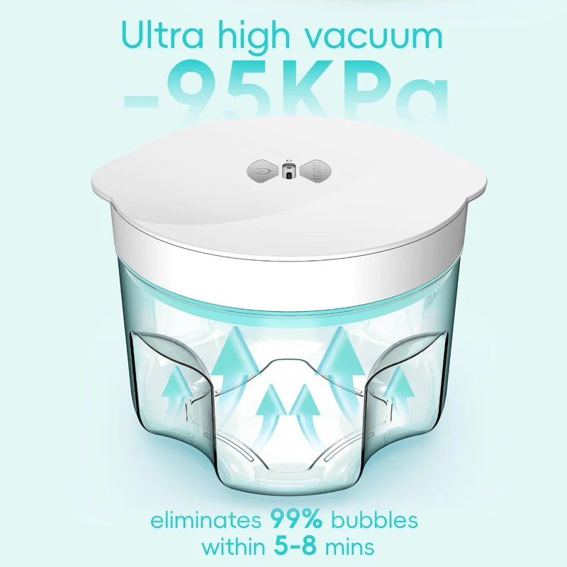 ISTOYO Vakuumkammer 95 kPa für Harz – entfernt 99 % Blasen in 8 Min – für Epoxidharz, Silikon, DIY & Schmuck