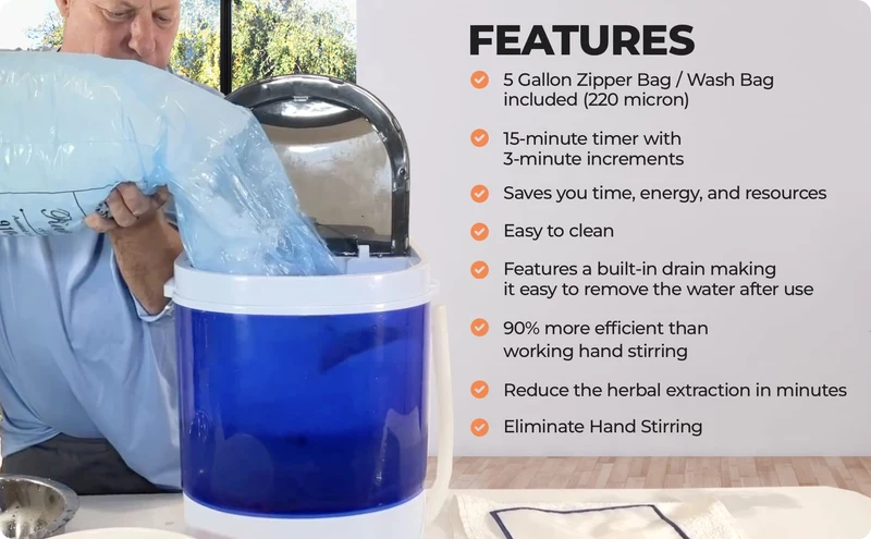 BUBBLEBAGDUDE Bubble Bags 5 Gal – 8-teiliges Set zur Kräuterextraktion – mit 10×10 Zoll Presssieb & Aufbewahrungsbeutel