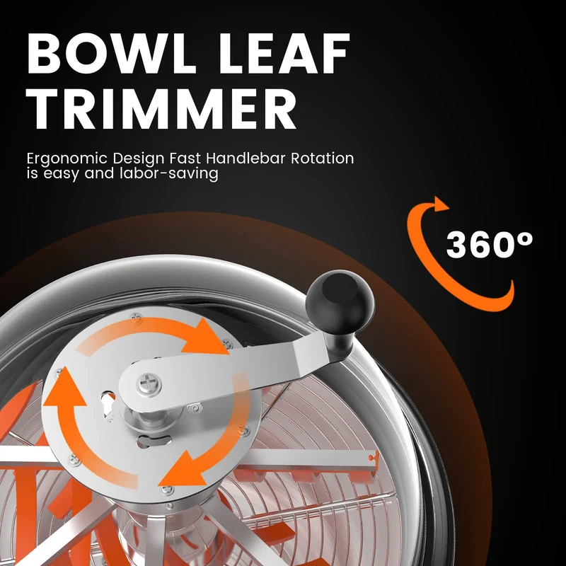 Spider Farmer 16 Zoll Bowl Trimmer – Twisted Spin Cut mit Edelstahlklingen – für Knospen, Blumen & Gartenarbeit