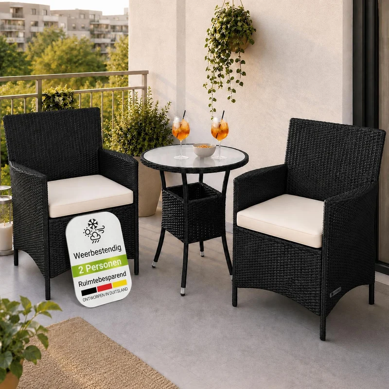 Polyrattan Balkon Set Bayamo