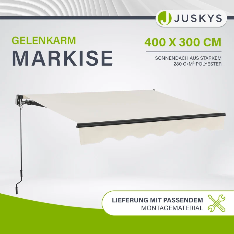 Gelenkarmmarkise mit Kurbel