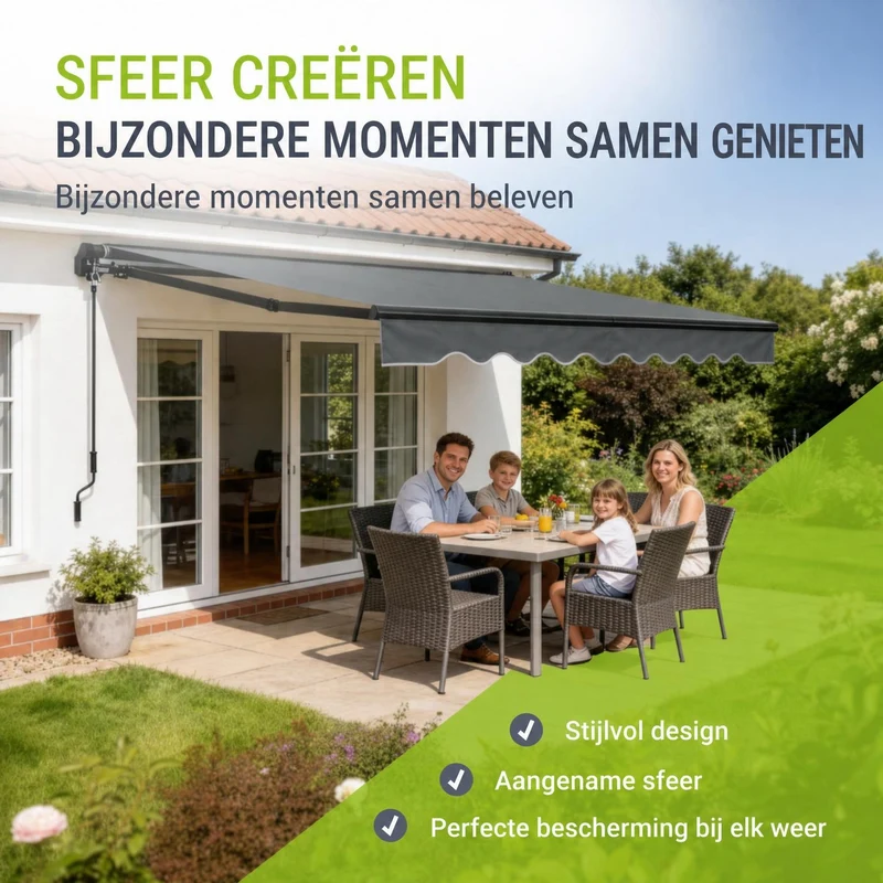 Gelenkarmmarkise mit Kurbel