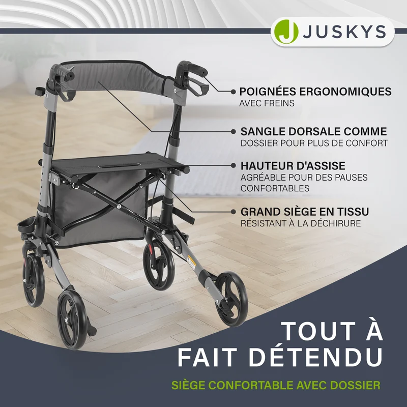 Aluminium Rollator Vital mit Sitz