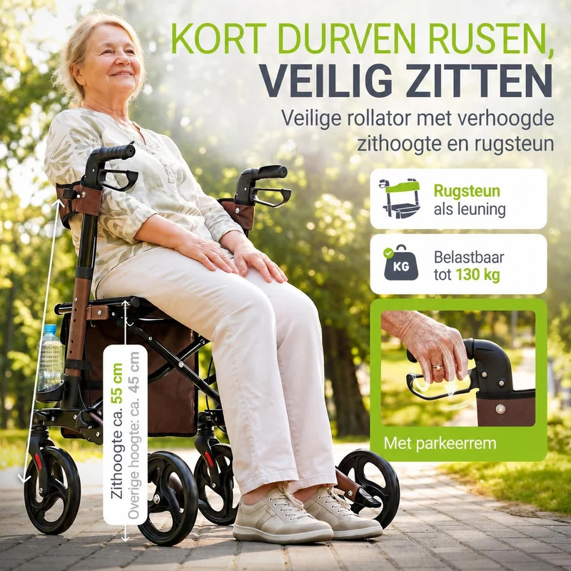Aluminium Rollator Vital mit Sitz