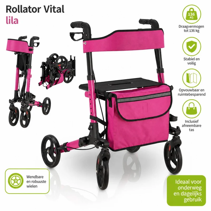 Aluminium Rollator Vital mit Sitz