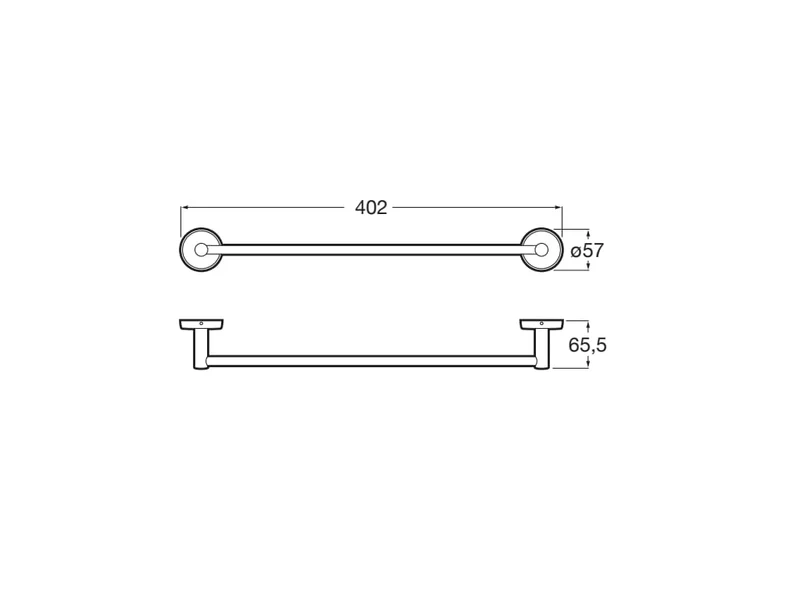 Roca - Toallero de lavabo Twin 400 mm Cromado A816709001
