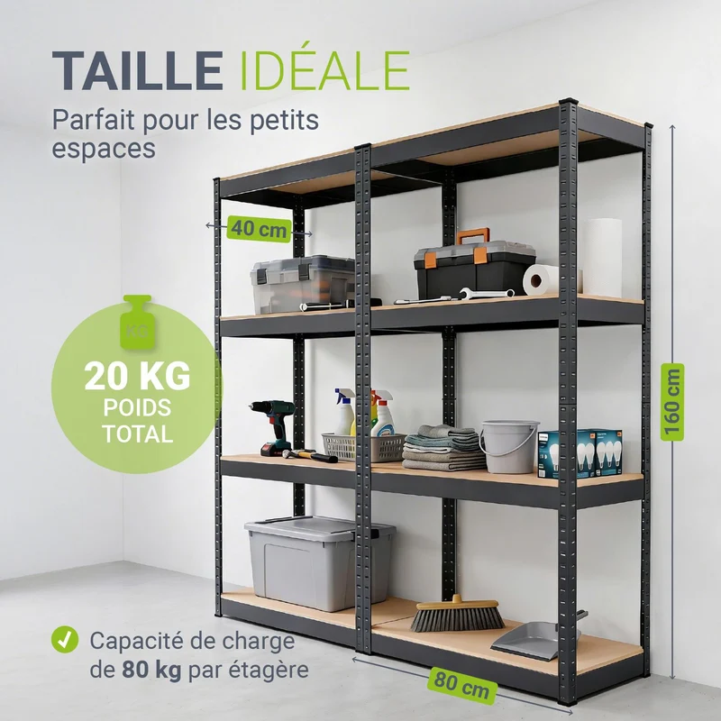 Lagerregal Easy 2er Set 160 x 80 x 40 cm