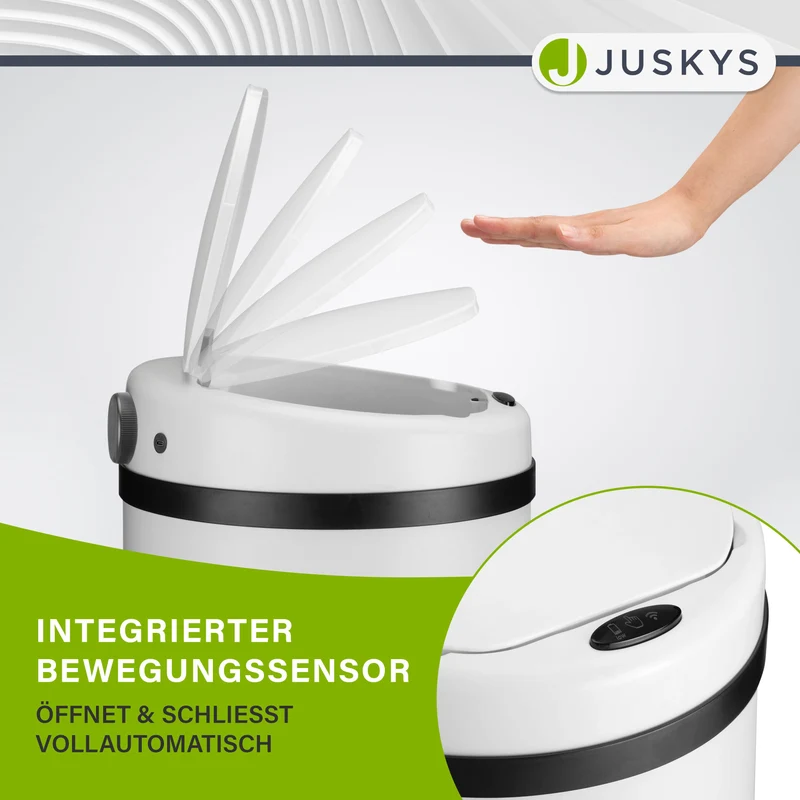 Runder Mülleimer mit Sensor