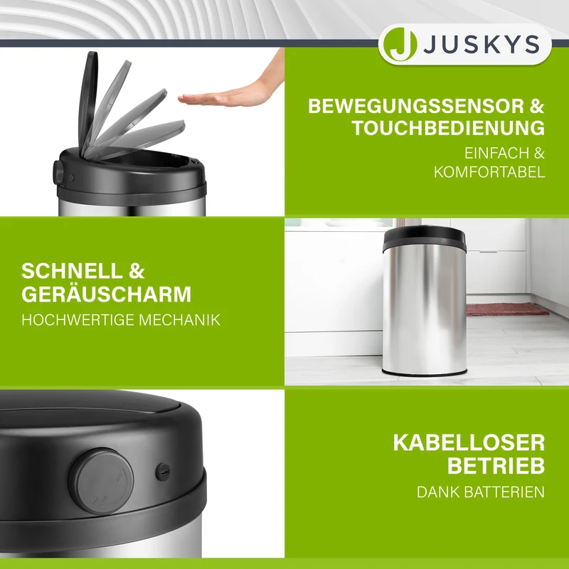 Runder Mülleimer mit Sensor