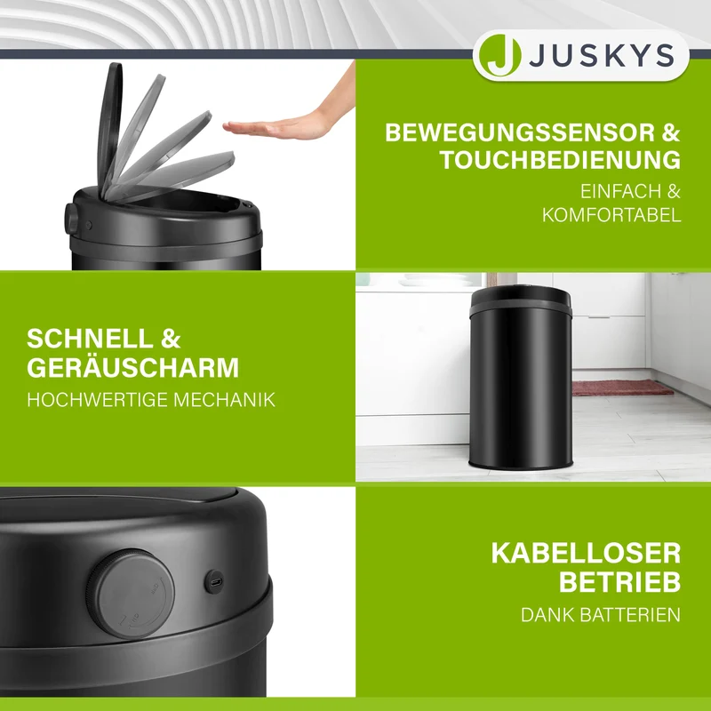 Runder Mülleimer mit Sensor