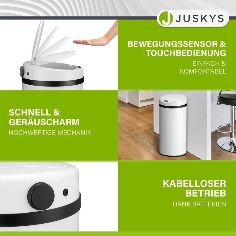 Runder Mülleimer mit Sensor