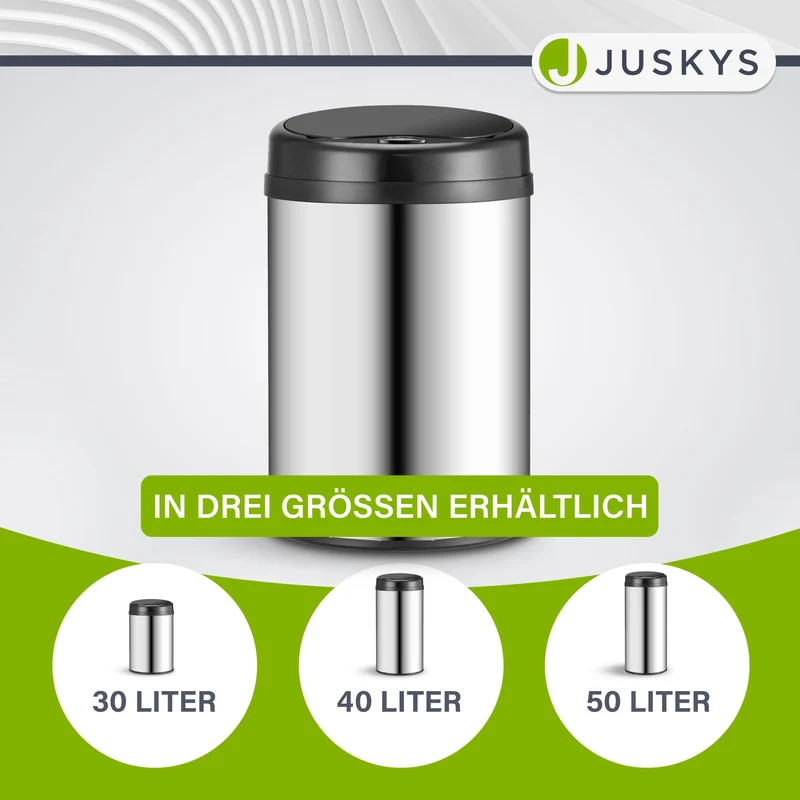 Runder Mülleimer mit Sensor