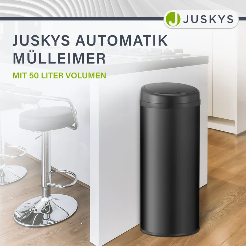 Runder Mülleimer mit Sensor