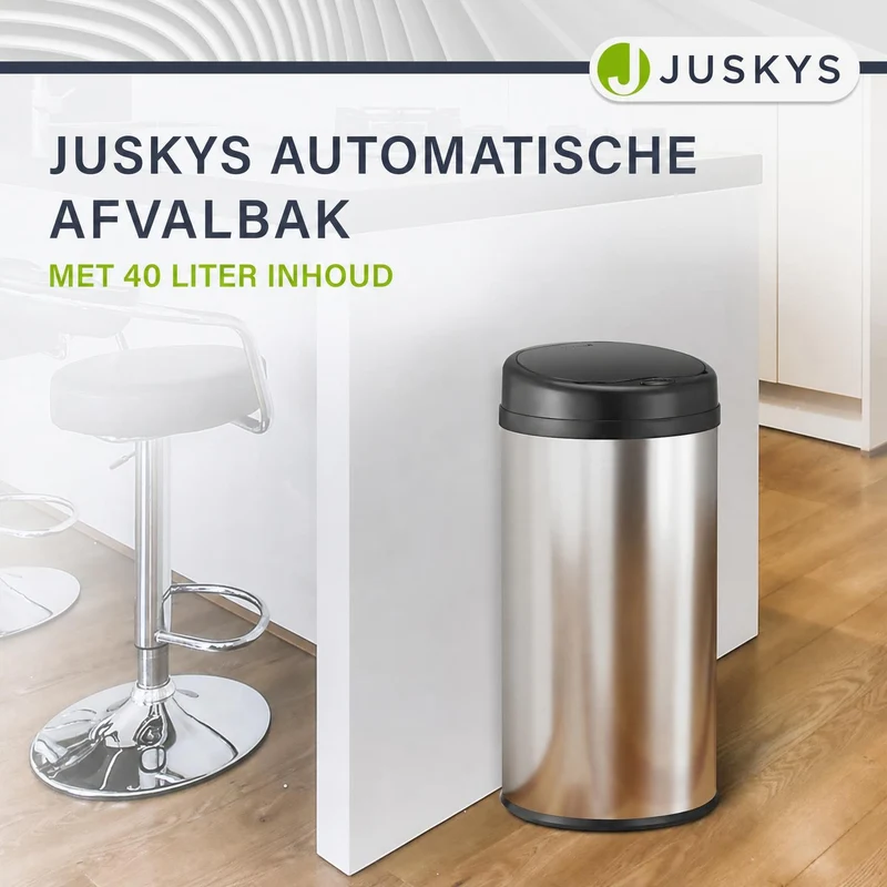 Runder Mülleimer mit Sensor