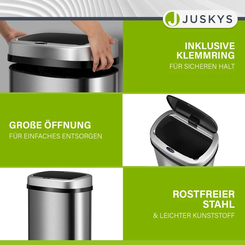 Rechteckiger Mülleimer mit Sensor