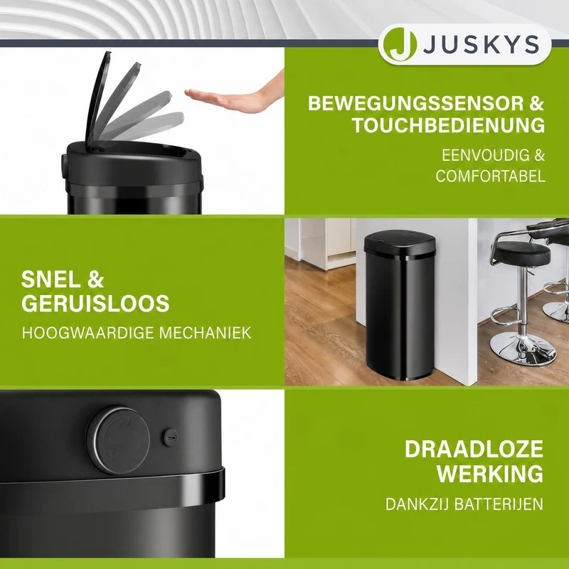 Rechteckiger Mülleimer mit Sensor