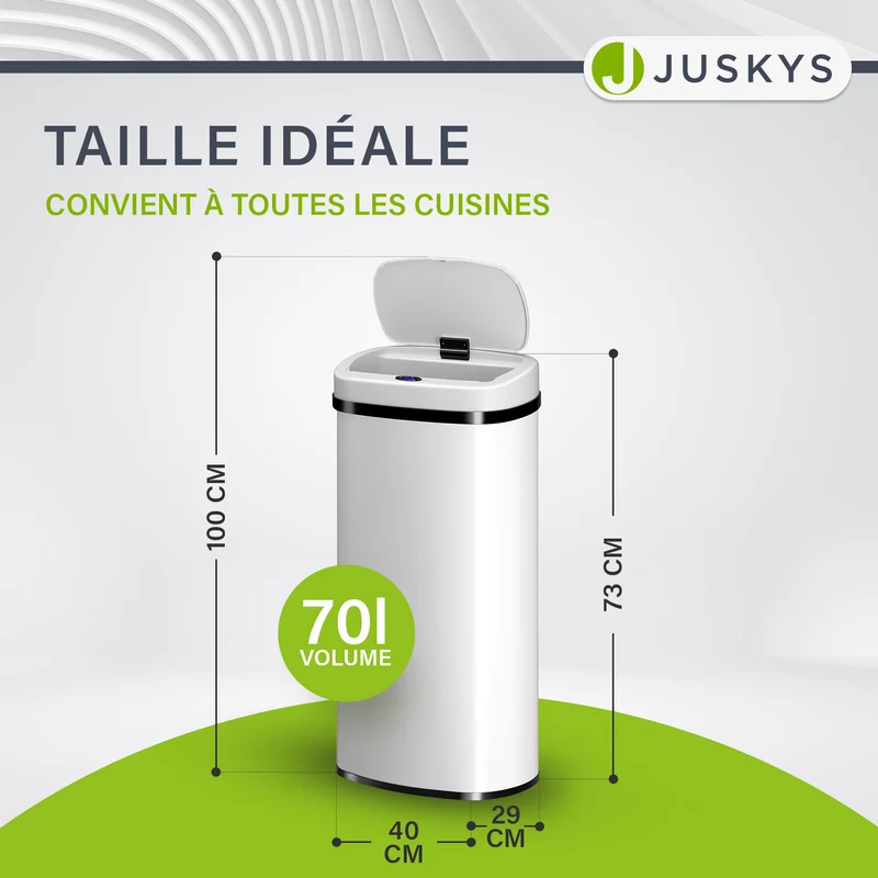 Rechteckiger Mülleimer mit Sensor