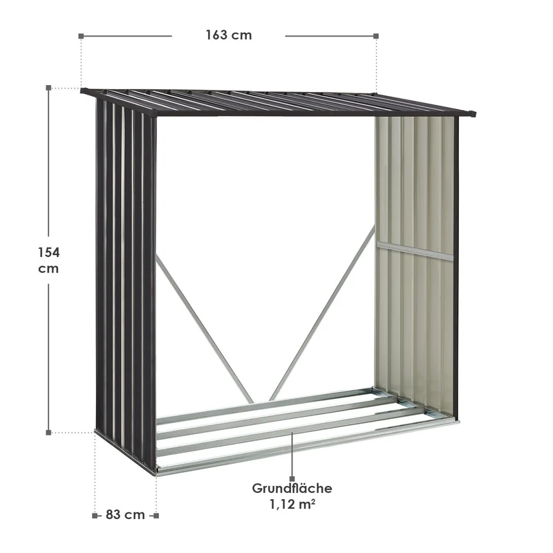 Holzunterstand Metall Enno