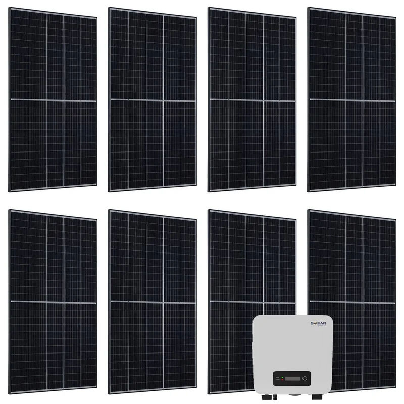 Solaranlage Set mit 8 Longi 400 W Solarpaneele & Wechselrichter