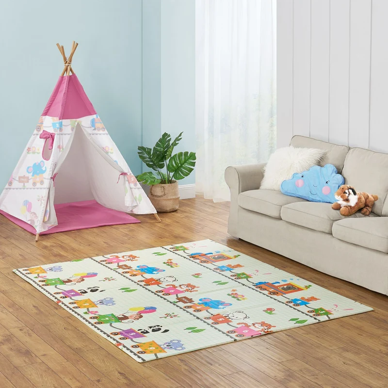 Spielmatte 180 x 200 cm mit diversen Tiermotiven