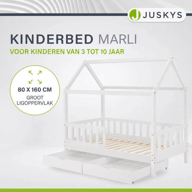 Kinderbett Marli 80 x 160 cm mit Bettkasten