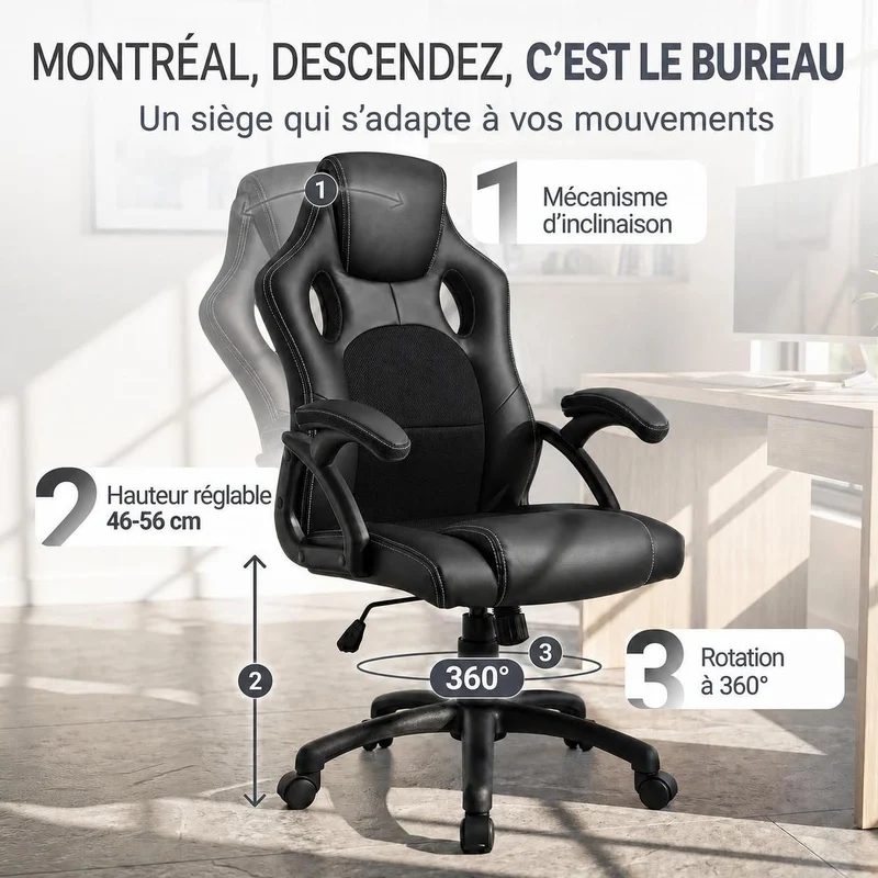 Racing Schreibtischstuhl Montreal