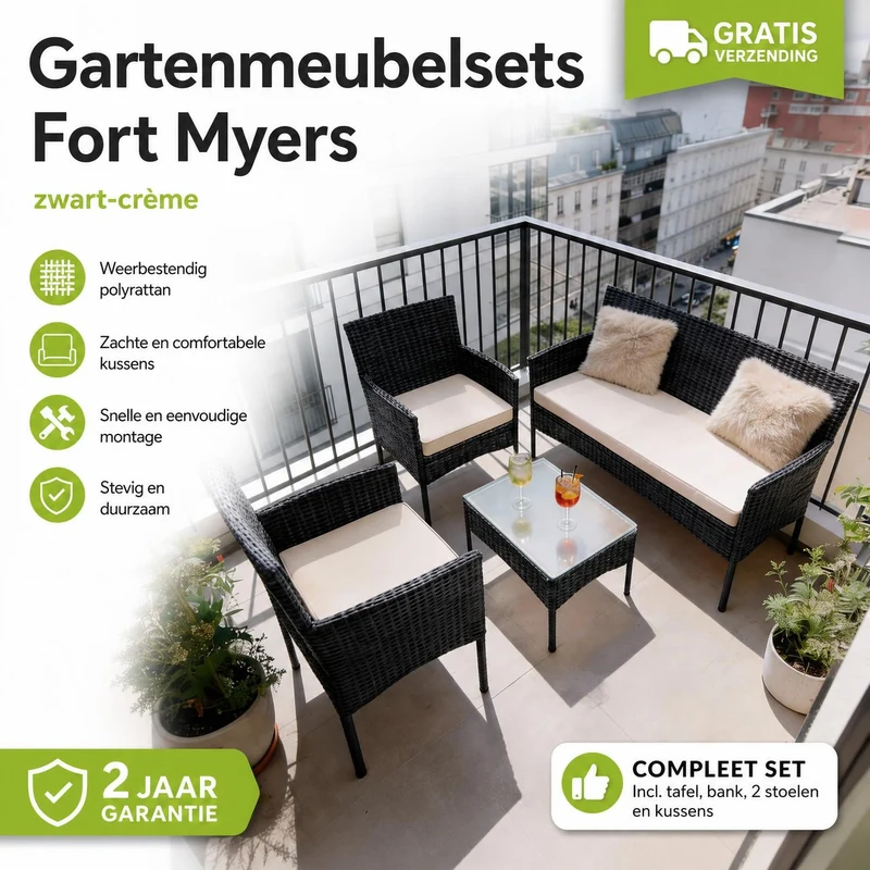 Polyrattan Sitzgruppe Fort Myers
