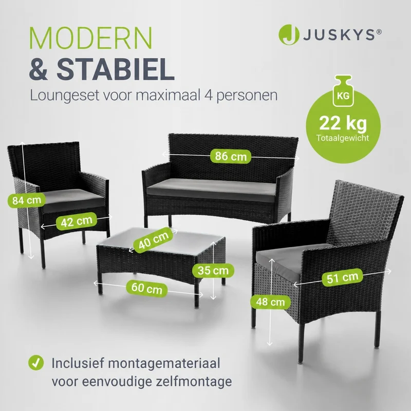 Polyrattan Sitzgruppe Fort Myers