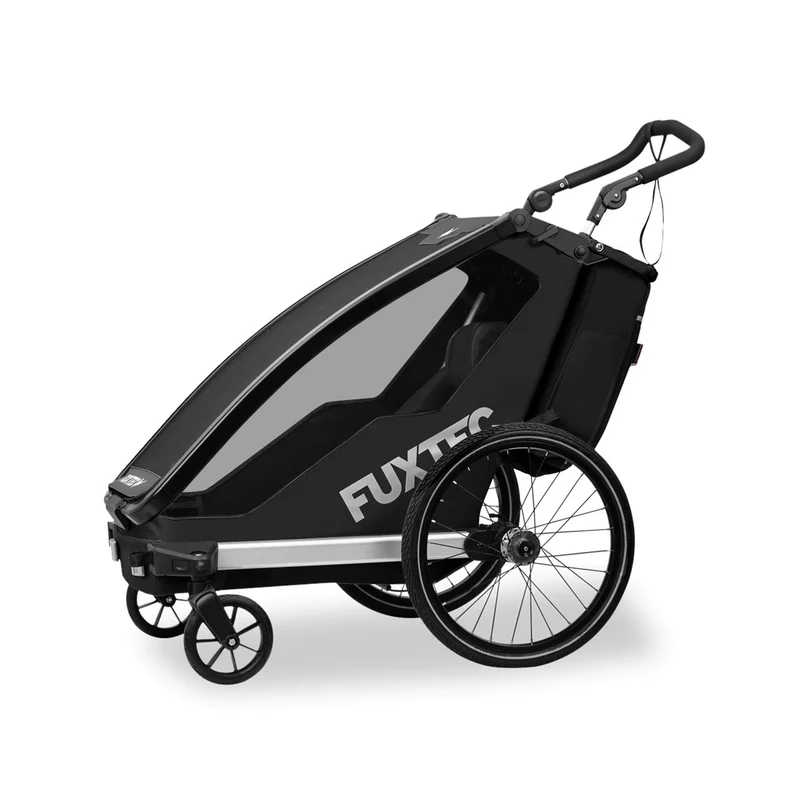 FUXTEC Fahrradanhänger FX-FA1S schwarz mit Joggerrad