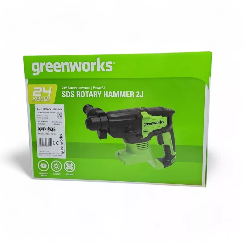 Greenworks GD24SDS2 Akku Bohrhammer SDS mit bürstenlosem Motor