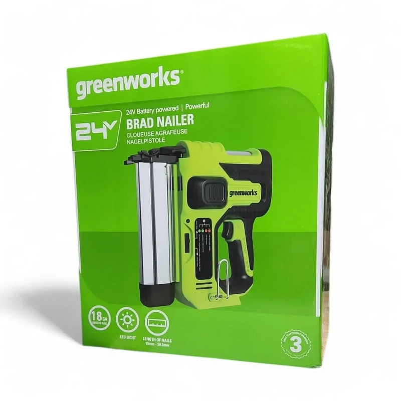 Greenworks GD24BN Akku Nagelpistole, 110 Nägel Kapazität ohne Akku