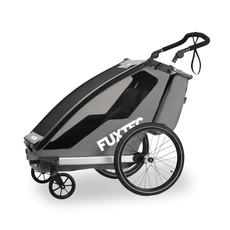 FUXTEC Fahrradanhänger/Jogger FX-FA1-SET-GRAU mit Jogger-Rad
