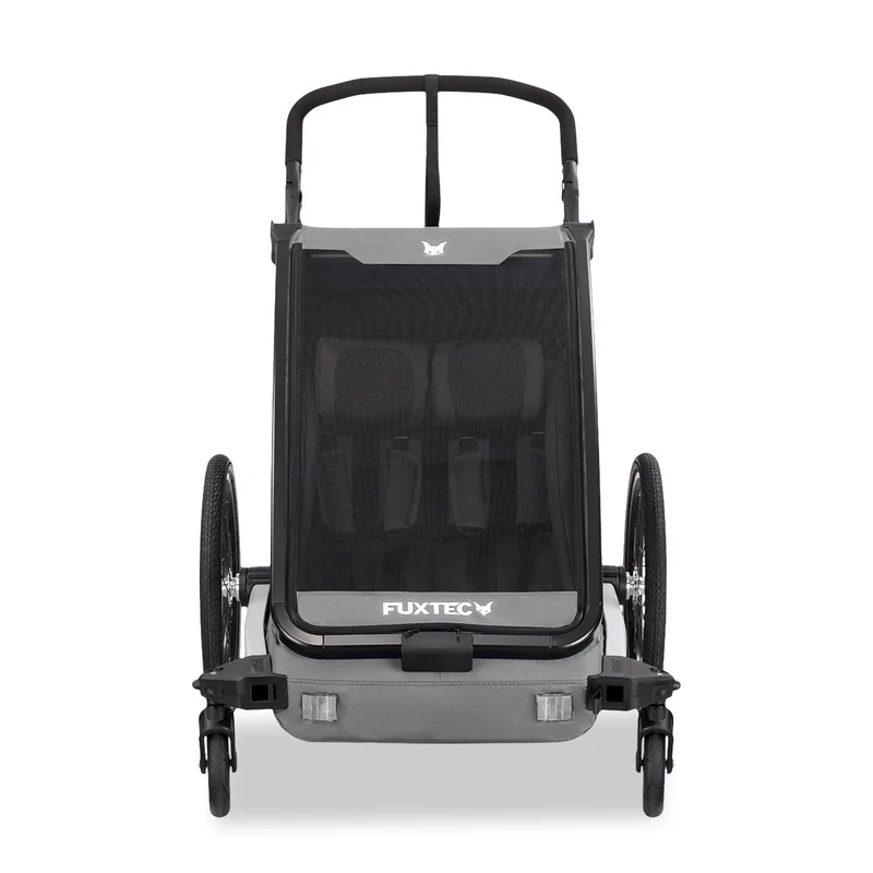FUXTEC Fahrradanhänger/Jogger FX-FA1-SET-GRAU mit Jogger-Rad