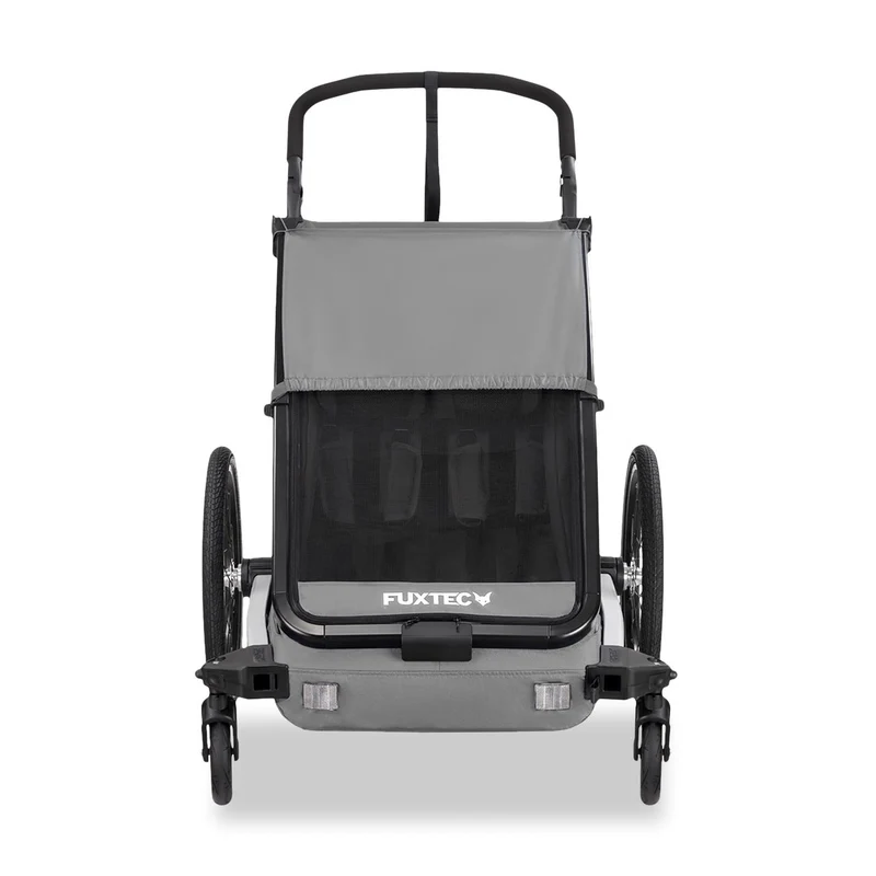 FUXTEC Fahrradanhänger/Jogger FX-FA1-SET-GRAU mit Jogger-Rad