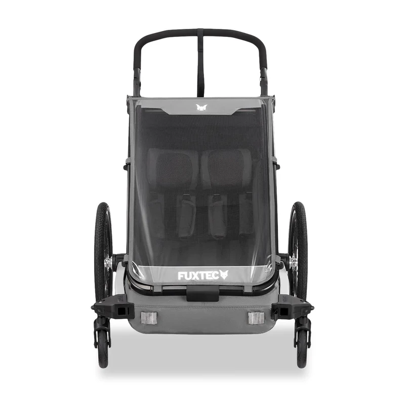 FUXTEC Fahrradanhänger/Jogger FX-FA1-SET-GRAU mit Jogger-Rad