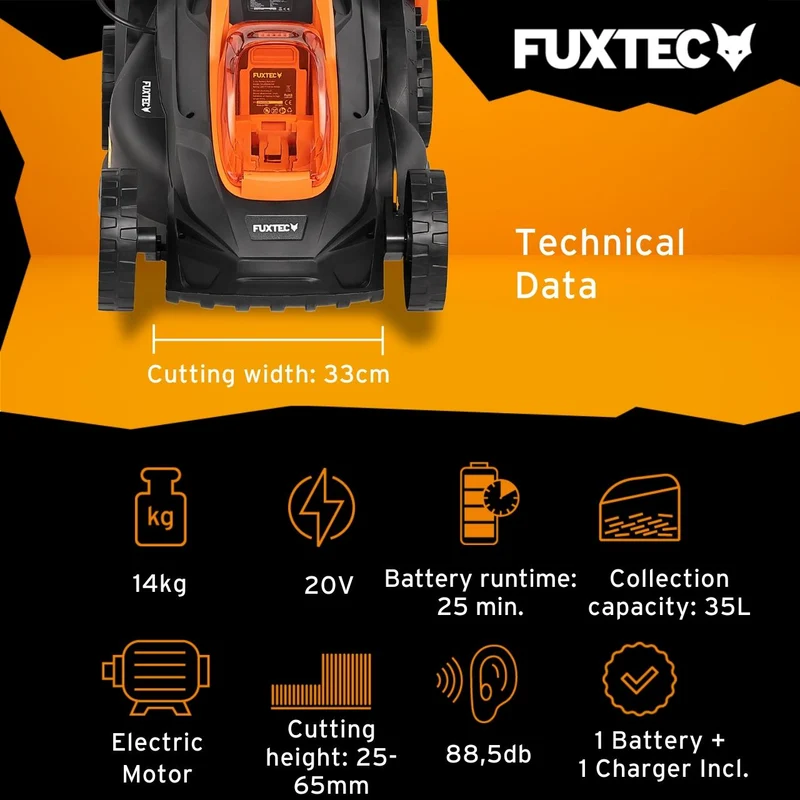 FUXTEC Cordless Lawn Mower FX-LM2030SET-UK