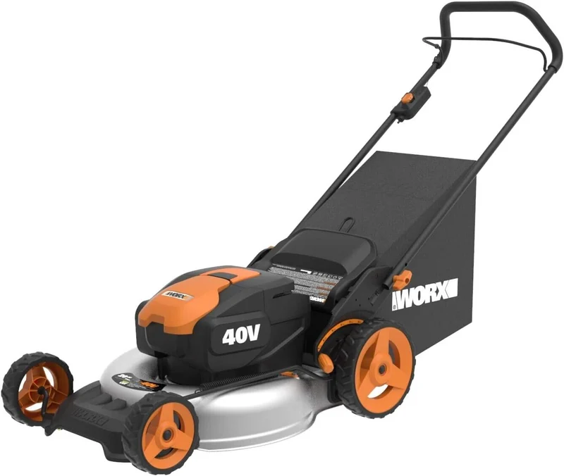 WORX Akku Rasenmäher 48 cm WG751E 40V mit 2 x Akku 20V, 4Ah und Ladegerät B-ware Beschädigte Verpackung