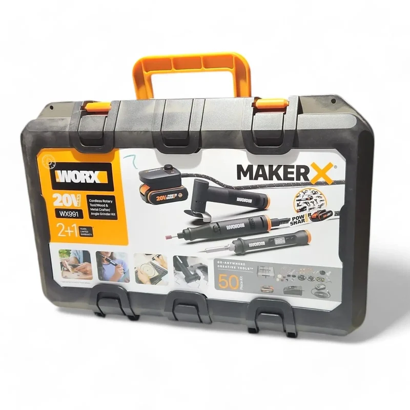 Worx MakerX Kombi-Set WX991 20V Drehwerkzeug/Holz- und Metallbastler/Winkelschle