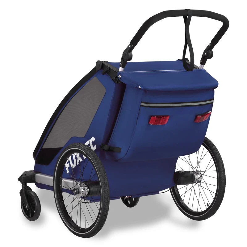 FUXTEC Fahrradanhänger/Jogger FX-FA1-SET-BLAU mit Jogger-Rad