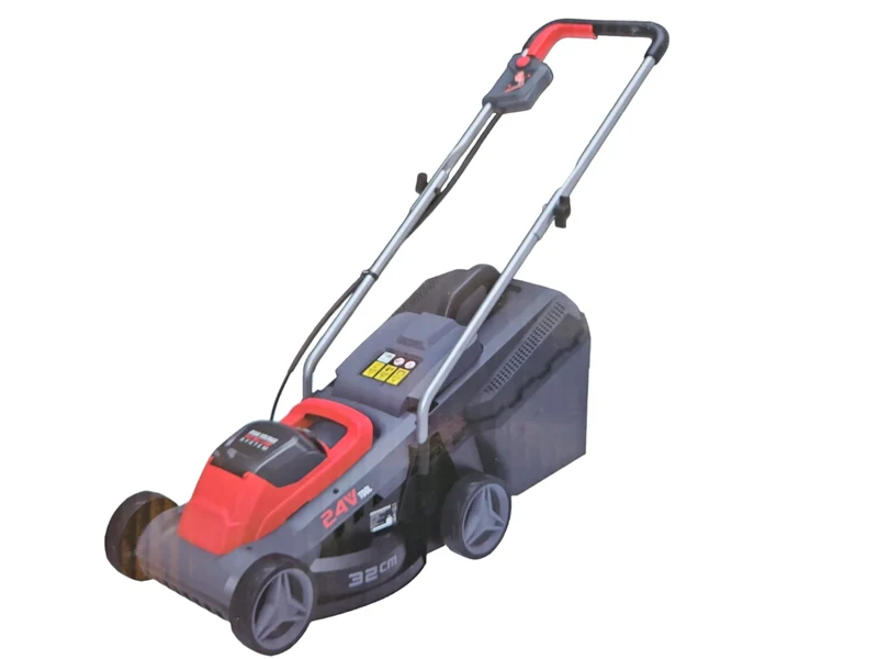 Powerworks Akku Rasenmäher P24LM32 incl. Akku 24V 2 Ah und Ladegerät Fangkorb