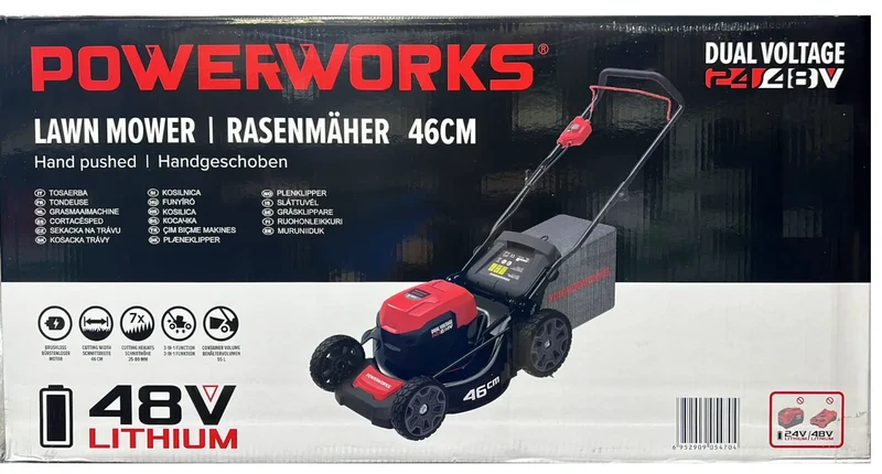 Powerworks Akku-Rasenmäher PD48LM46HPK4 48 V, ohne Akku und Ladegerät passend zu Cramer 48V
