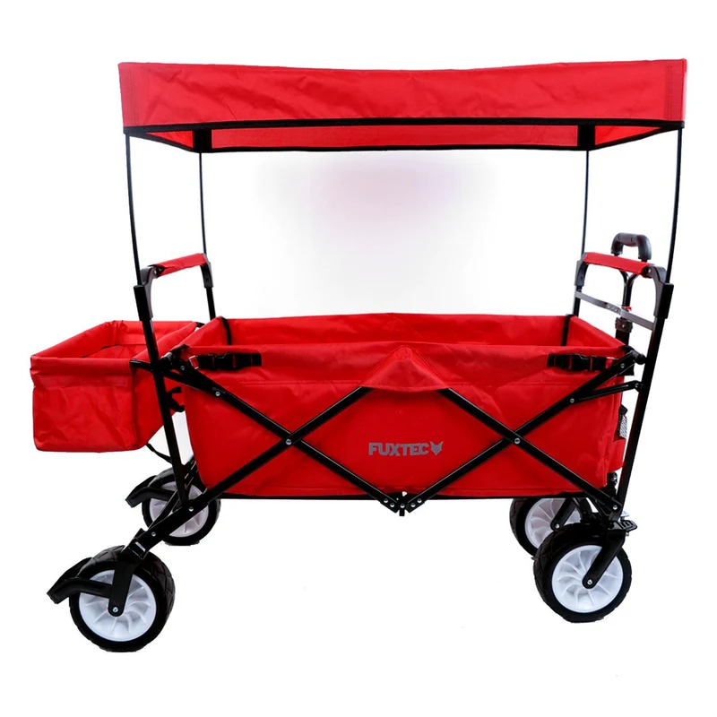 B-WARE FUXTEC Bollerwagen Rot mit Sonnendach JW-76CR