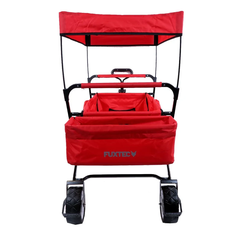 B-WARE FUXTEC Bollerwagen Rot mit Sonnendach JW-76CR