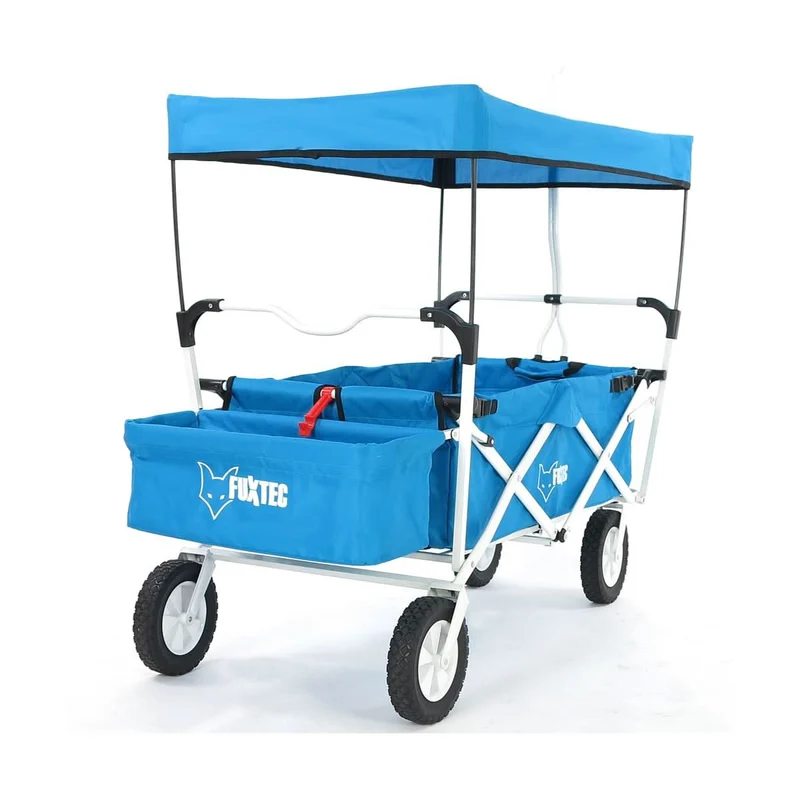 B-WARE FUXTEC Bollerwagen TÜRKIS mit Sonnendach JW-76AT