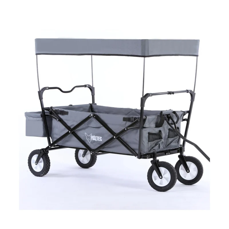 B-WARE FUXTEC Bollerwagen GRAU mit Sonnendach CT300
