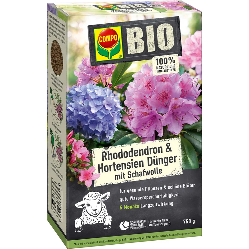 Compo Rhododendron- und Hortensien Dünger mit Schafwolle
