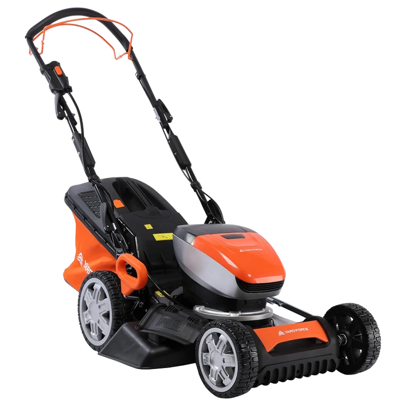 Yard Force LM C46 Akku-Rasenmäher 40V mit Radantrieb (46 cm, Stahldeck) – 3-in-1 Mulchmäher inkl. 2x 20V 5,0 Ah Akkus & 55L Fangkorb (bis 600 m²)