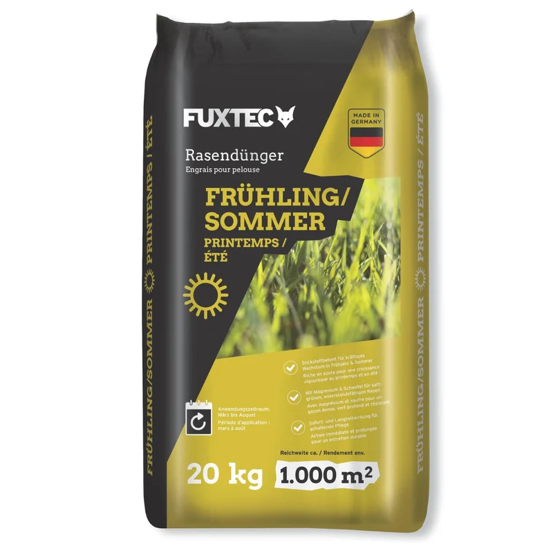 FUXTEC Rasendünger Frühjahr/Sommer FX-RDFS20 20kg für 1000qm