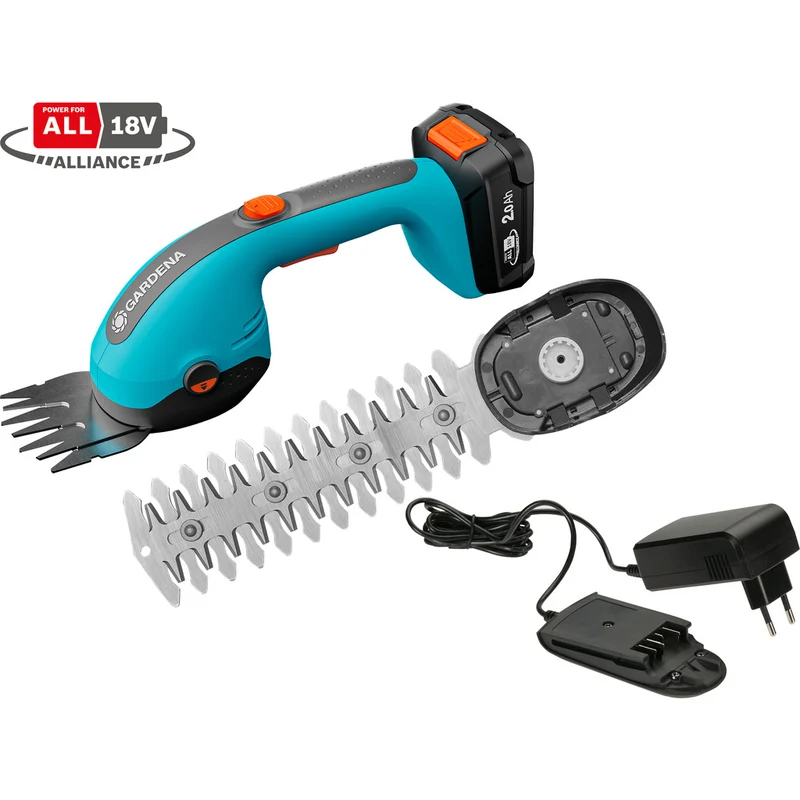 Gardena Akku-Gras- und Strauchschere PowerCut / Ready-To-Use Set